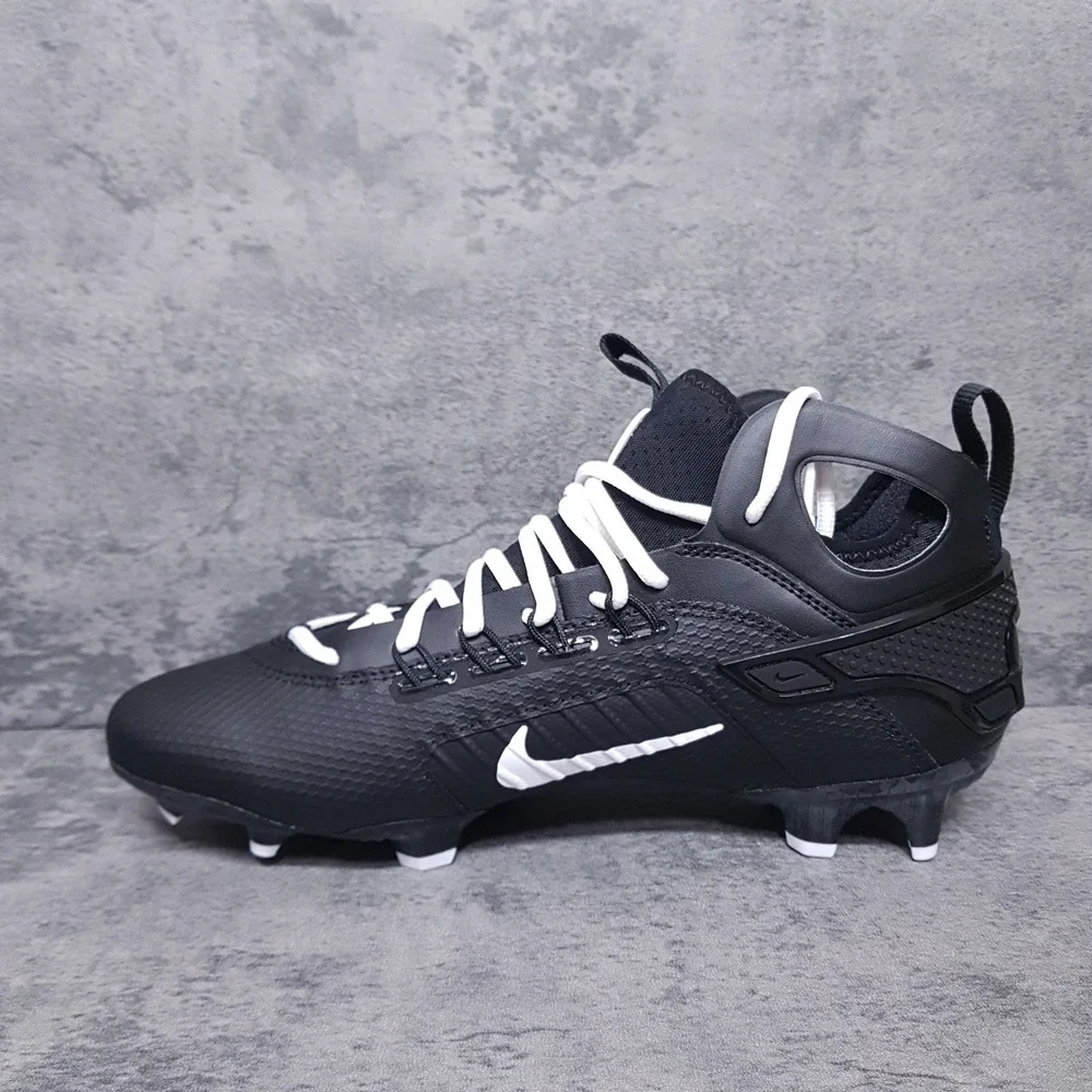 NIke Huarache‎ 9 Elite Lax Mid Lacrosse Cleats Mens 12.5 Black White FD0088-002